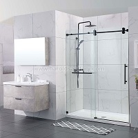 Stainless Steel Soft-Closing Sliding Glass Shower Enclosure